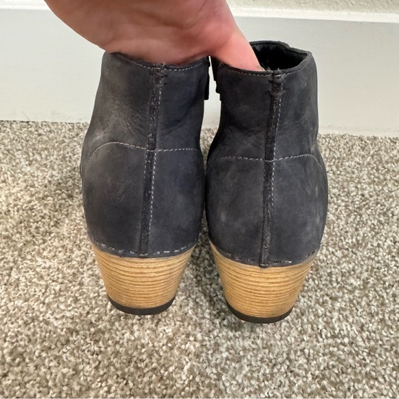 Dansko Maria Leather Milled Nubuck Ankle Boots Grey Black Western Fall Boho - Picture 8 of 11